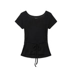 RENSE Drape String Tee Black