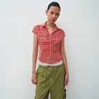 THEVINYLHOUSE PETIT HALF SHIRTS (W) RED