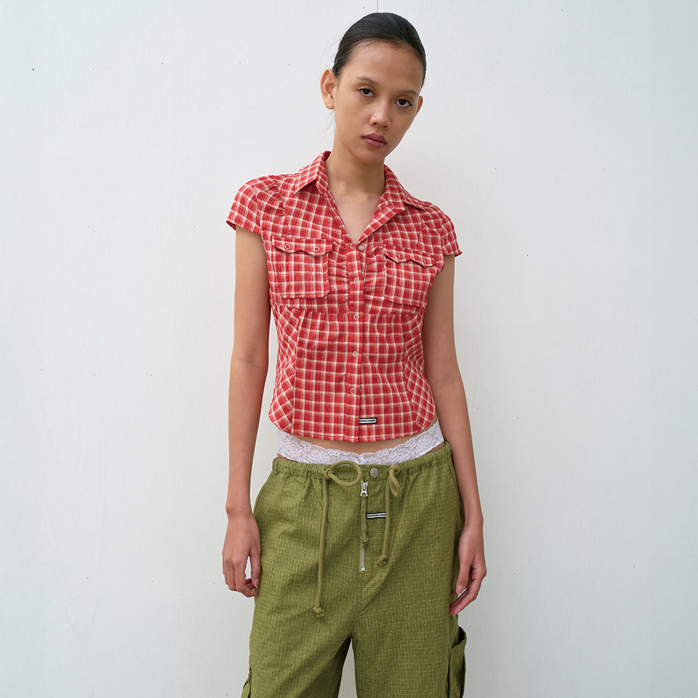 THEVINYLHOUSE PETIT HALF SHIRTS (W) RED
