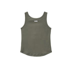 RENSE Button Henley Neck Sleeveless Khaki