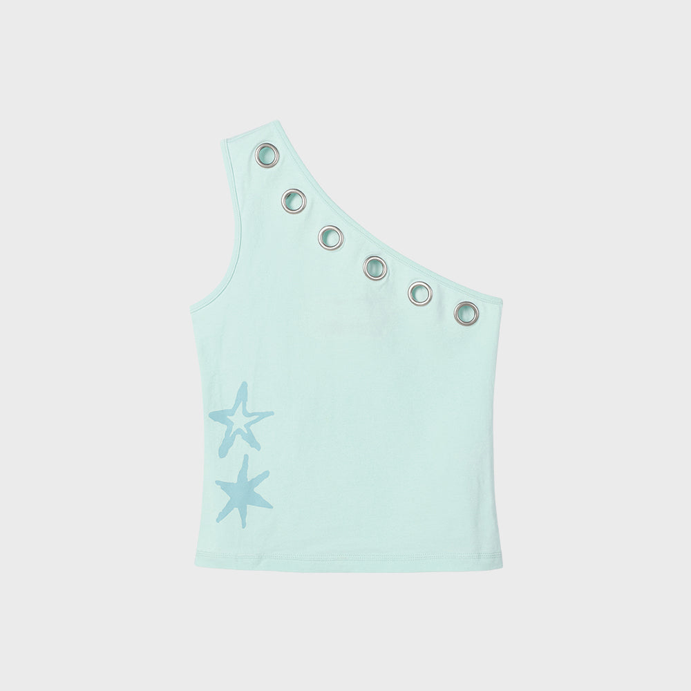 THEVINYLHOUSE EYELET ONE SHOULDER SLEEVELESS (W) MINT