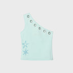 THEVINYLHOUSE EYELET ONE SHOULDER SLEEVELESS (W) MINT