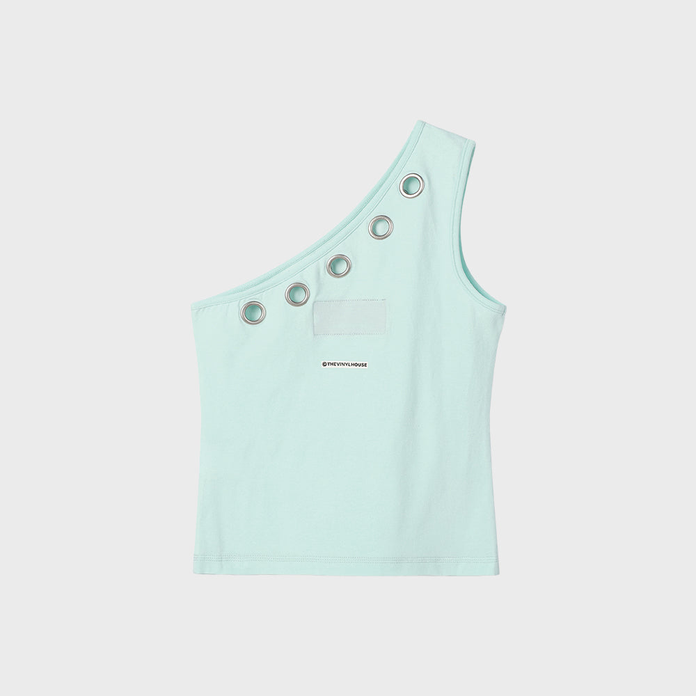 THEVINYLHOUSE EYELET ONE SHOULDER SLEEVELESS (W) MINT