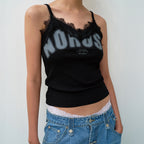 THEVINYLHOUSE NO RUSH LACE SLEEVELESS (W) BLACK