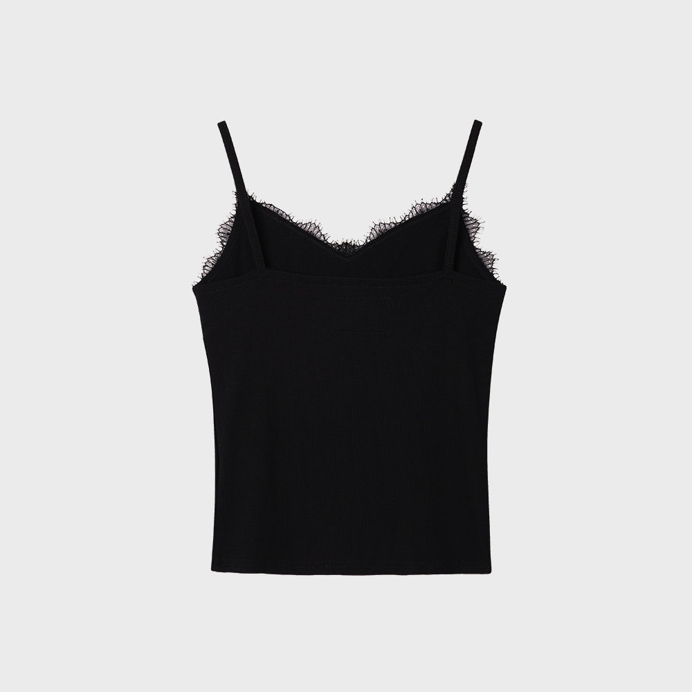 THEVINYLHOUSE NO RUSH LACE SLEEVELESS (W) BLACK