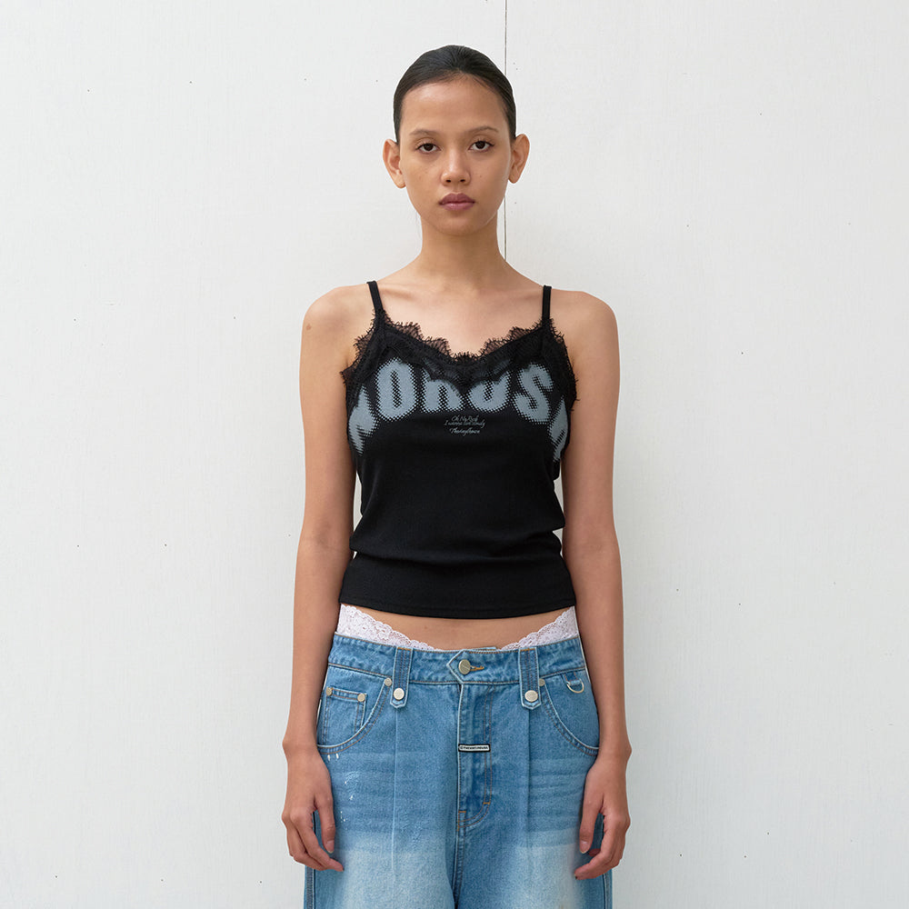 THEVINYLHOUSE NO RUSH LACE SLEEVELESS (W) BLACK
