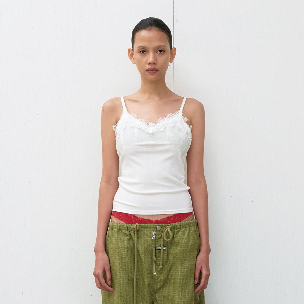 THEVINYLHOUSE NO RUSH LACE SLEEVELESS (W) IVORY