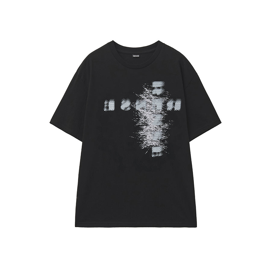 RENSE Oversized Logo Graphic Tee Black
