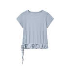 RENSE Eyelet Frill Half T-shirt Blue