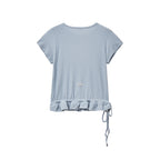 RENSE Eyelet Frill Half T-shirt Blue