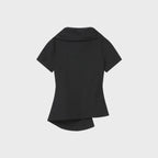 MISEKI SEOUL High neck shirring button shirt BLACK