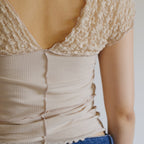 BASERANGE NEHRU TANK (LACE & FINE COTTON RIB)