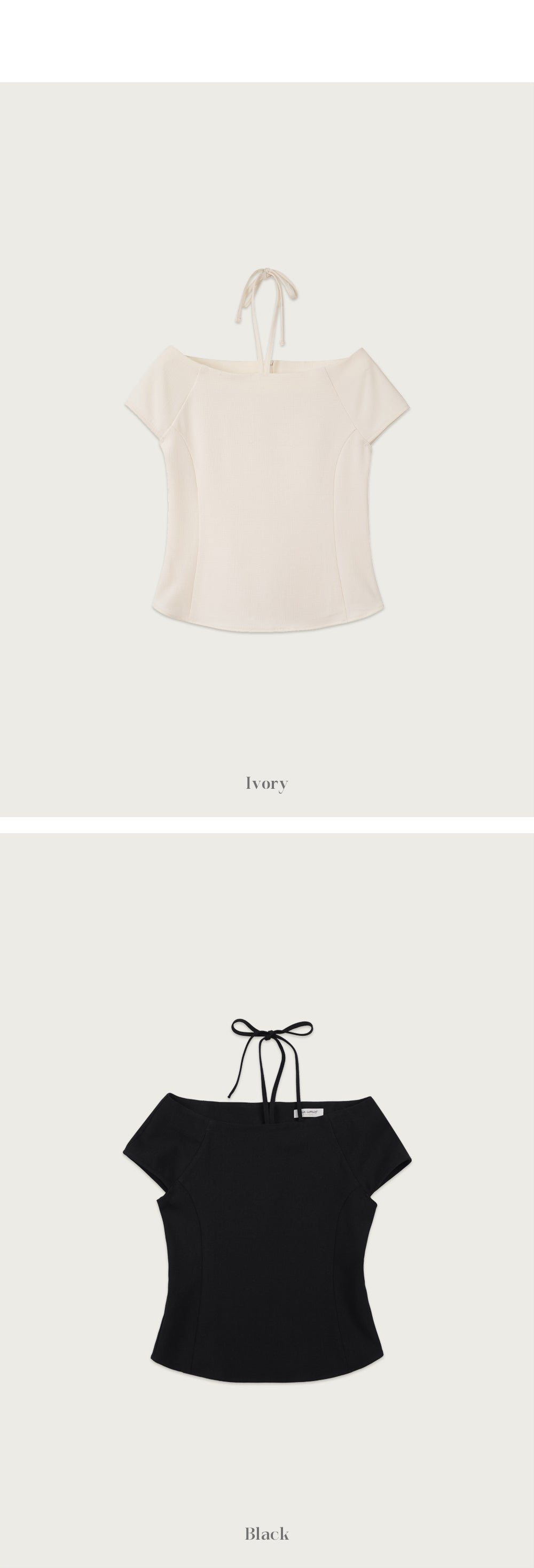 OURCOMOS comos 1179 boat neck ribbon blouse (black)