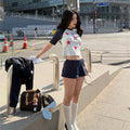 ASIFCALIE [Zepan PICK 2nd] STAR RAGLAN HALF SLEEVE T-SHIRT NAVY