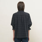 GENERAL IDEA WOMAN check frill blouse [DARK NAVY] / GF2LBL517