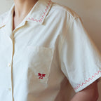 FRITUR Pocket Embroidered Shirt Ivory_F262SH02