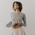 RARAN Overlap Back Top, Pink-Grey