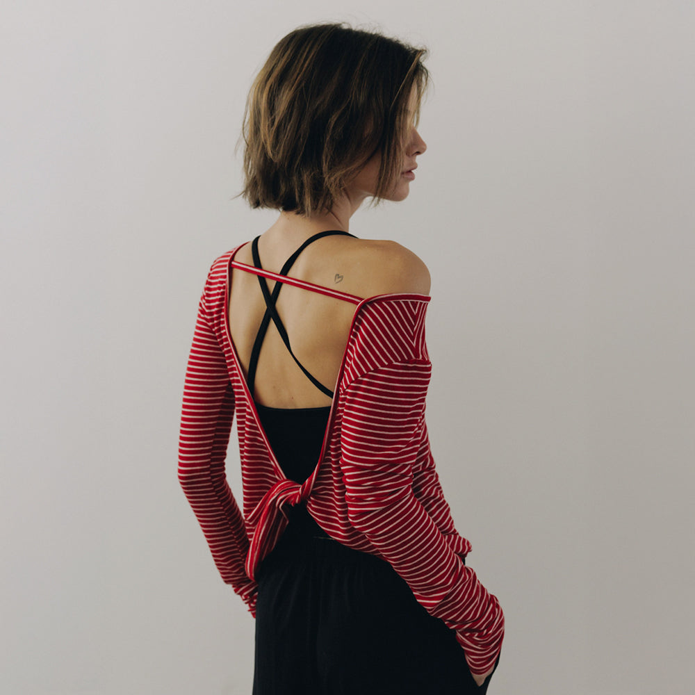 RARAN Overlap Back Top, Red-White
