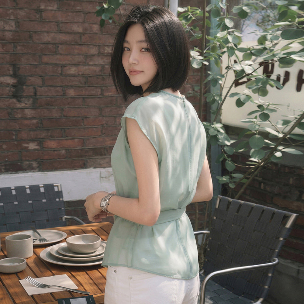 GIEMAR PINTUCK SLEEVELESS MINT Pintuck sleeveless mint