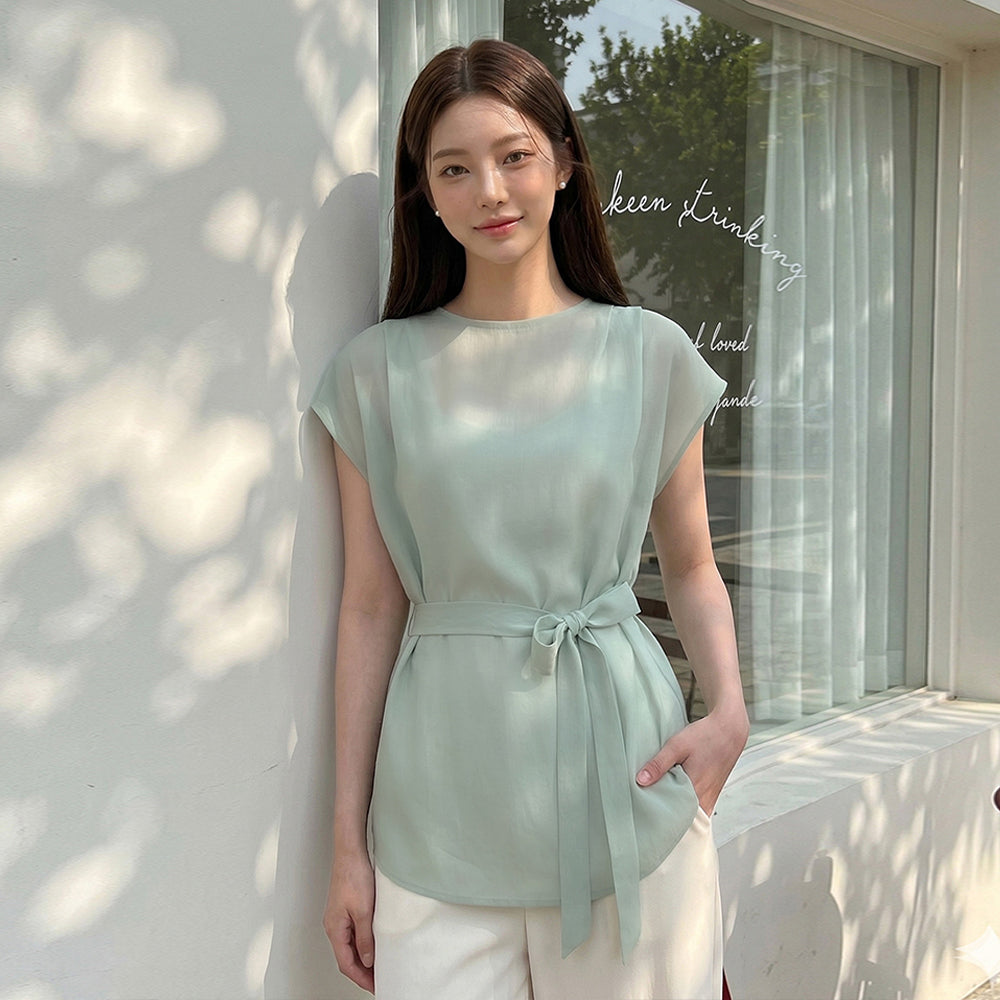 GIEMAR PINTUCK SLEEVELESS MINT Pintuck sleeveless mint