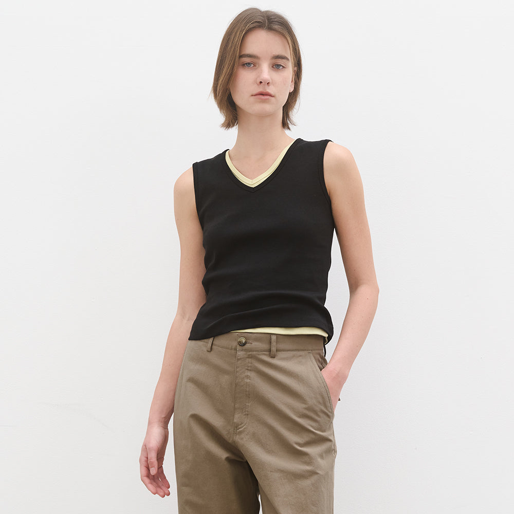POSZER Basic V-neck sleeveless (black)
