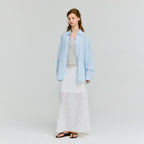 DEPOUND cloud oversized stripe shirts - sky blue