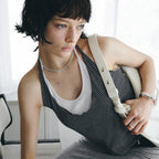 MONGDOL [SET] Halterneck layered sleeveless navy MDTS101NAVY