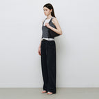 MONGDOL [SET] Halterneck layered sleeveless navy MDTS101NAVY