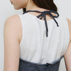MONGDOL [SET] Halterneck layered sleeveless navy MDTS101NAVY