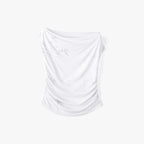 MONGDOL Flower graphic one shoulder t-shirt white MDTS089WHITE