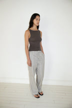 NCSSRY Boat Neck Sleeveless Top (Brown)