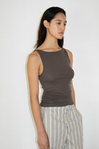 NCSSRY Boat Neck Sleeveless Top (Brown)