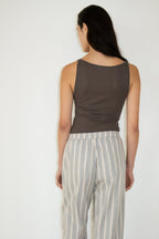 NCSSRY Boat Neck Sleeveless Top (Brown)
