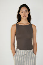 NCSSRY Boat Neck Sleeveless Top (Brown)