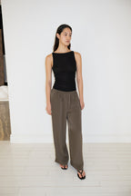 NCSSRY Boat Neck Sleeveless Top (Black)