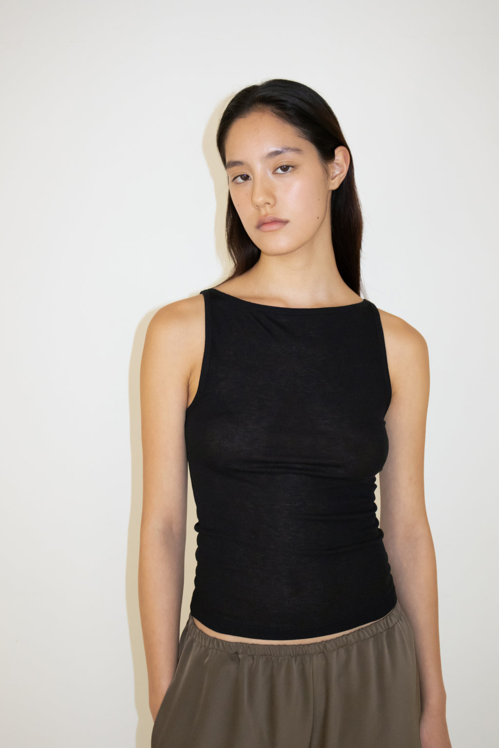 NCSSRY Boat Neck Sleeveless Top (Black)