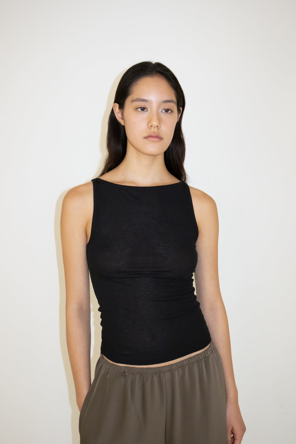 NCSSRY Boat Neck Sleeveless Top (Black)
