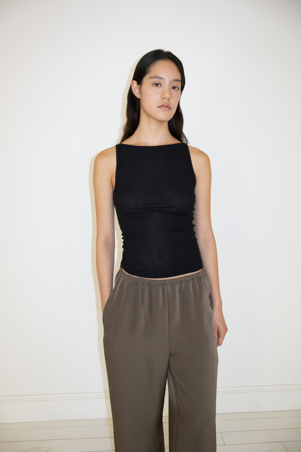 NCSSRY Boat Neck Sleeveless Top (Black)