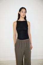 NCSSRY Boat Neck Sleeveless Top (Black)