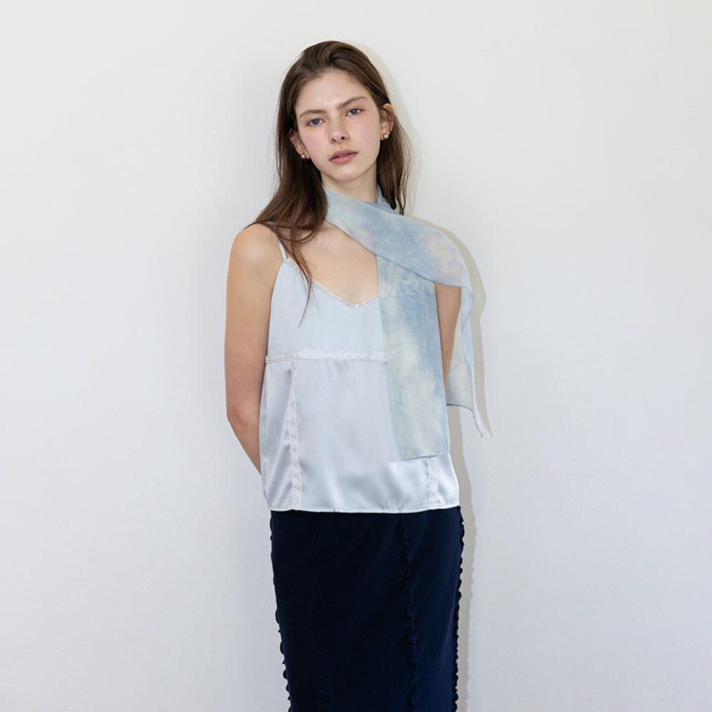 THE LILLE Soft Satin Sleeveless_Skyblue