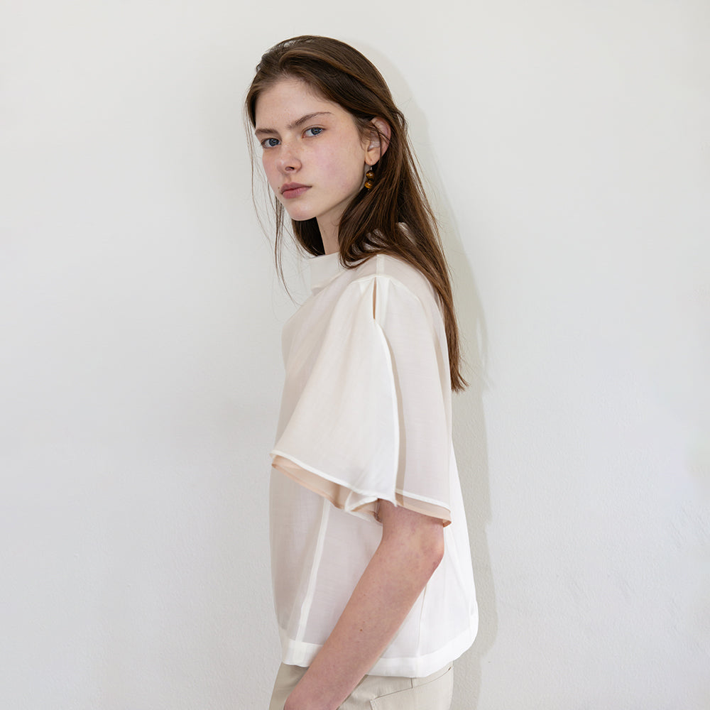 THE LILLE [2nd] Flare Sleeve Blouse_Ivory