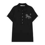 41PRAY Horse Summer Polo Shirt / Black