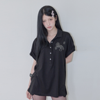 41PRAY Horse Summer Polo Shirt / Black