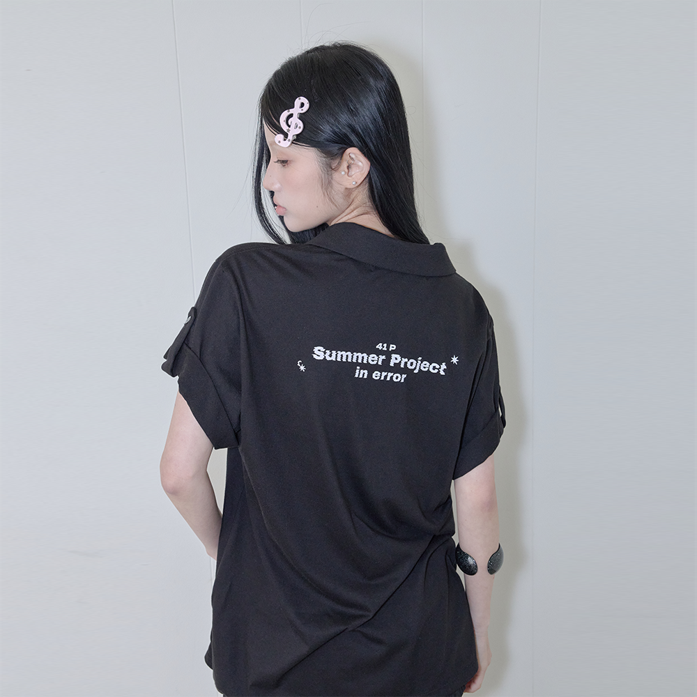 41PRAY Horse Summer Polo Shirt / Black
