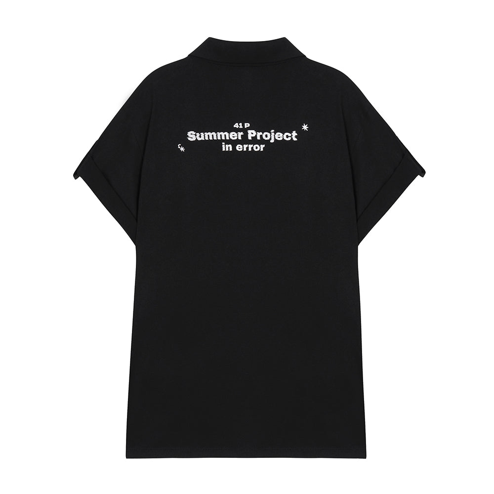 41PRAY Horse Summer Polo Shirt / Black