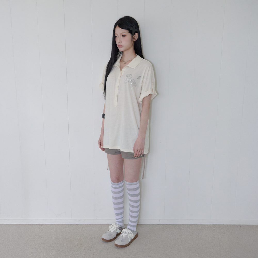 41PRAY Horse Summer Polo Shirt / Yellow