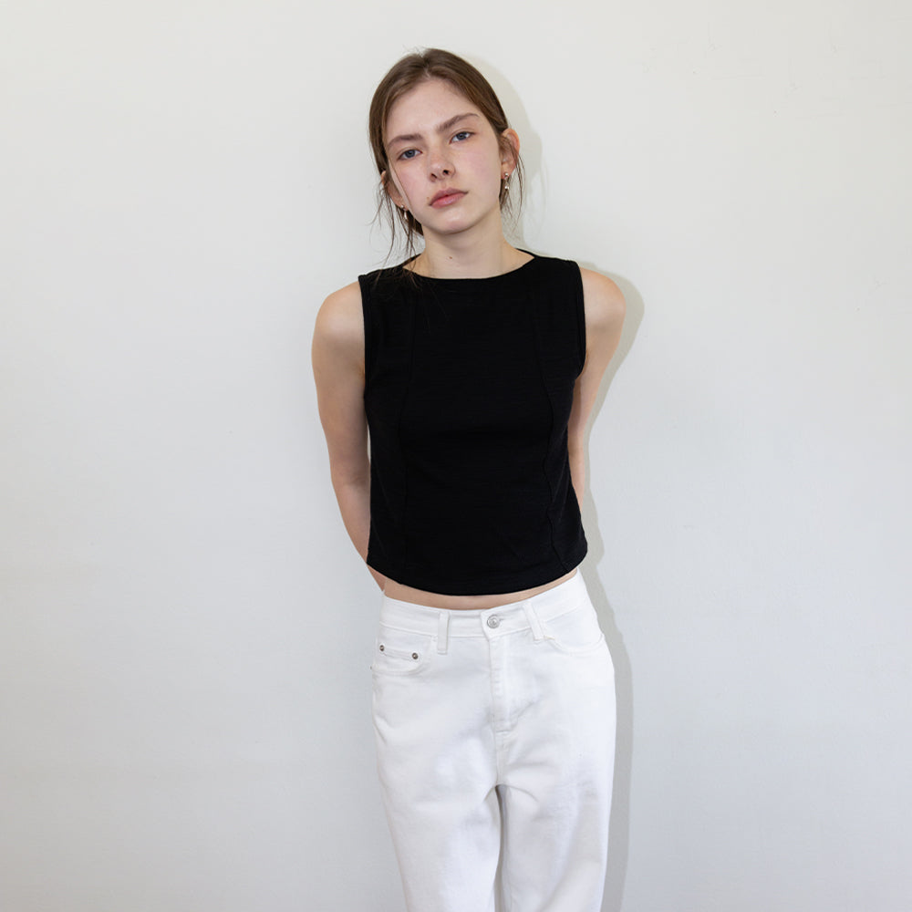 THE LILLE Blair Boat Sleeveless_Black