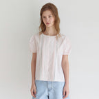 NONLOCAL Ellie Lace Pintuck Blouse - Light Pink