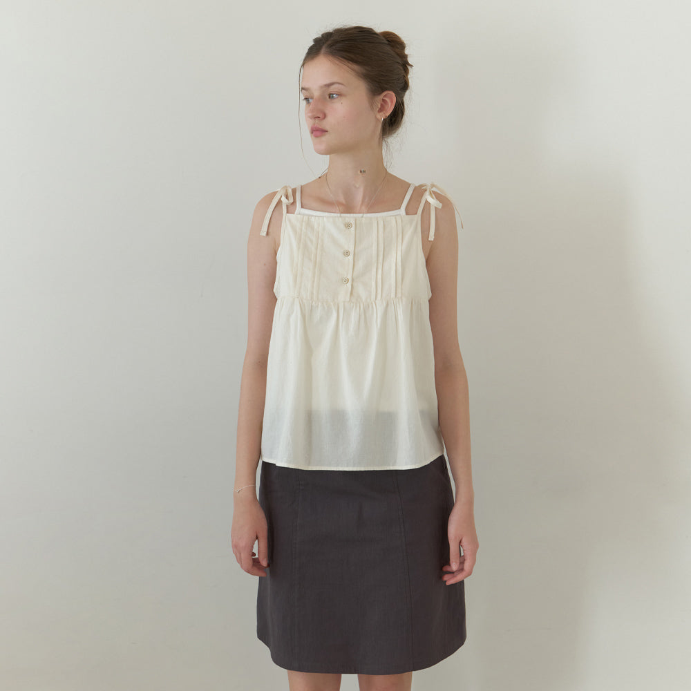 THE MITTEN [12th] Cottage strap blouse (natural)