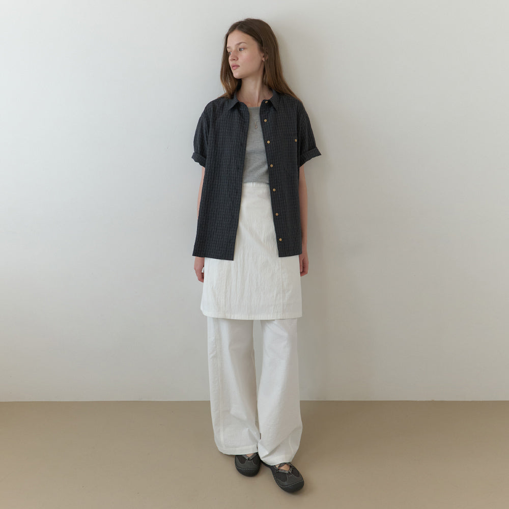 THE MITTEN Linden half shirt (moody check)
